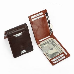 RFID Wallet Genuine Leather Slim Money Clip